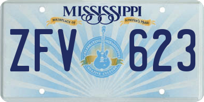 MS license plate ZFV623
