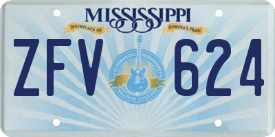 MS license plate ZFV624
