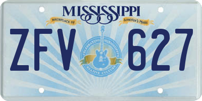 MS license plate ZFV627