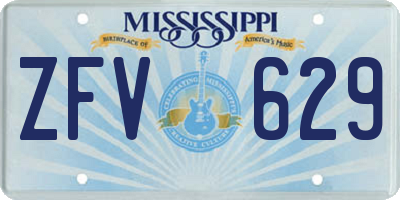 MS license plate ZFV629