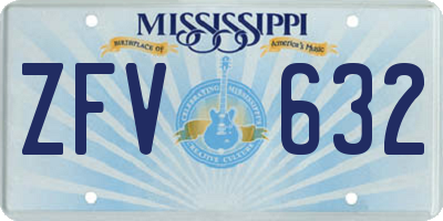 MS license plate ZFV632