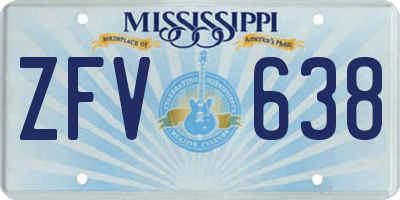 MS license plate ZFV638