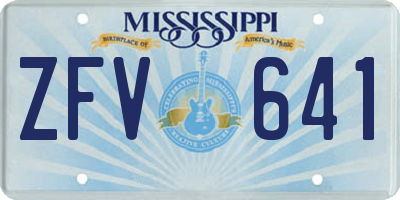 MS license plate ZFV641