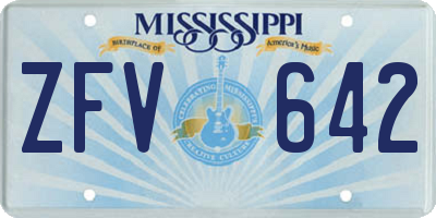 MS license plate ZFV642