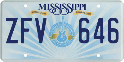 MS license plate ZFV646