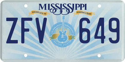 MS license plate ZFV649