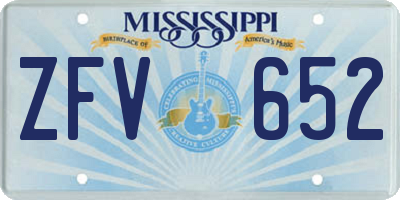 MS license plate ZFV652