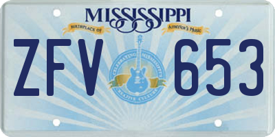 MS license plate ZFV653