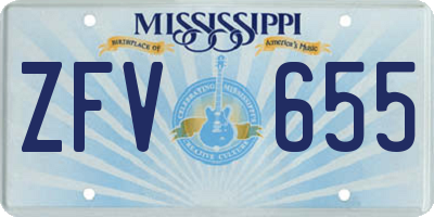 MS license plate ZFV655