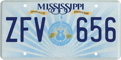 MS license plate ZFV656