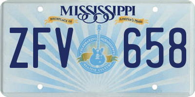 MS license plate ZFV658