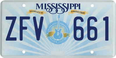 MS license plate ZFV661