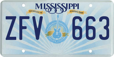 MS license plate ZFV663