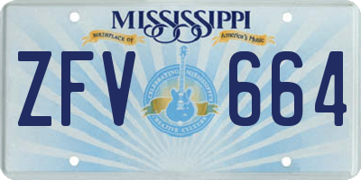 MS license plate ZFV664
