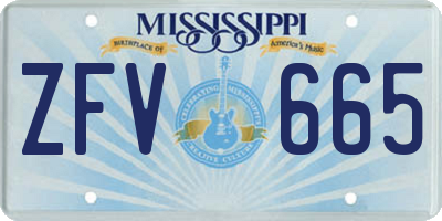 MS license plate ZFV665