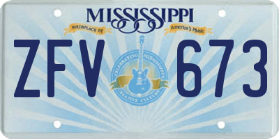 MS license plate ZFV673