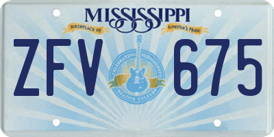 MS license plate ZFV675