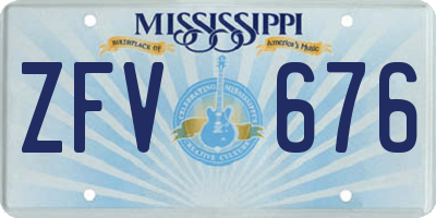 MS license plate ZFV676