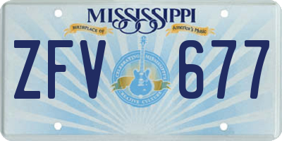 MS license plate ZFV677