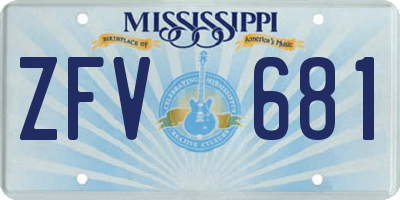 MS license plate ZFV681