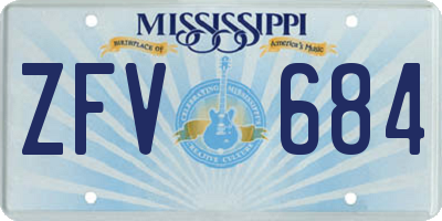 MS license plate ZFV684
