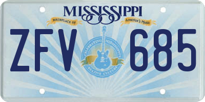 MS license plate ZFV685
