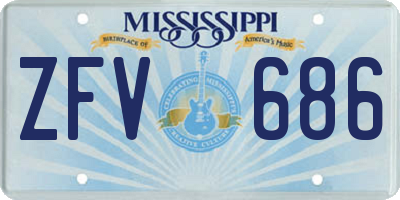MS license plate ZFV686