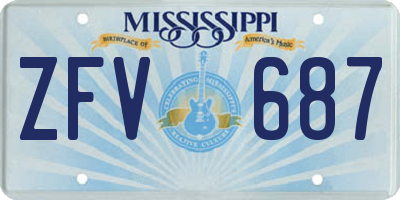 MS license plate ZFV687