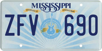 MS license plate ZFV690