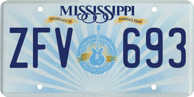 MS license plate ZFV693
