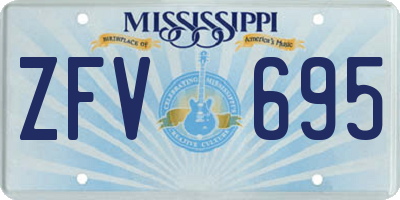 MS license plate ZFV695