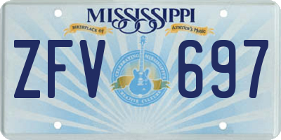 MS license plate ZFV697