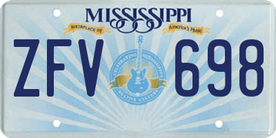 MS license plate ZFV698