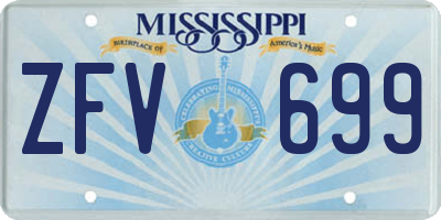 MS license plate ZFV699