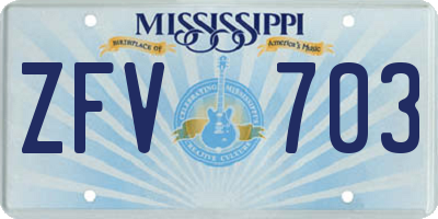 MS license plate ZFV703