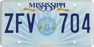 MS license plate ZFV704