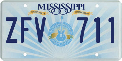 MS license plate ZFV711