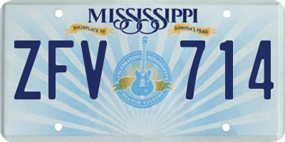 MS license plate ZFV714