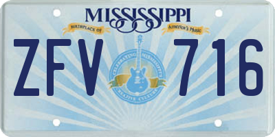 MS license plate ZFV716