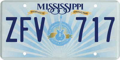MS license plate ZFV717