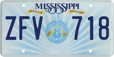MS license plate ZFV718