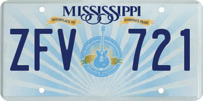 MS license plate ZFV721