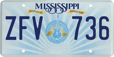 MS license plate ZFV736