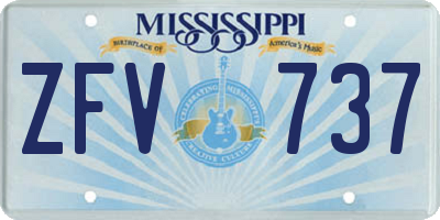 MS license plate ZFV737