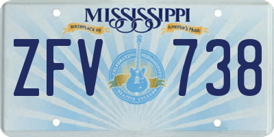 MS license plate ZFV738