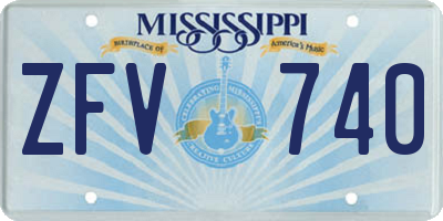 MS license plate ZFV740