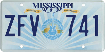 MS license plate ZFV741