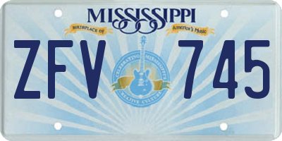 MS license plate ZFV745