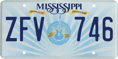 MS license plate ZFV746
