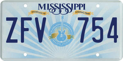 MS license plate ZFV754
